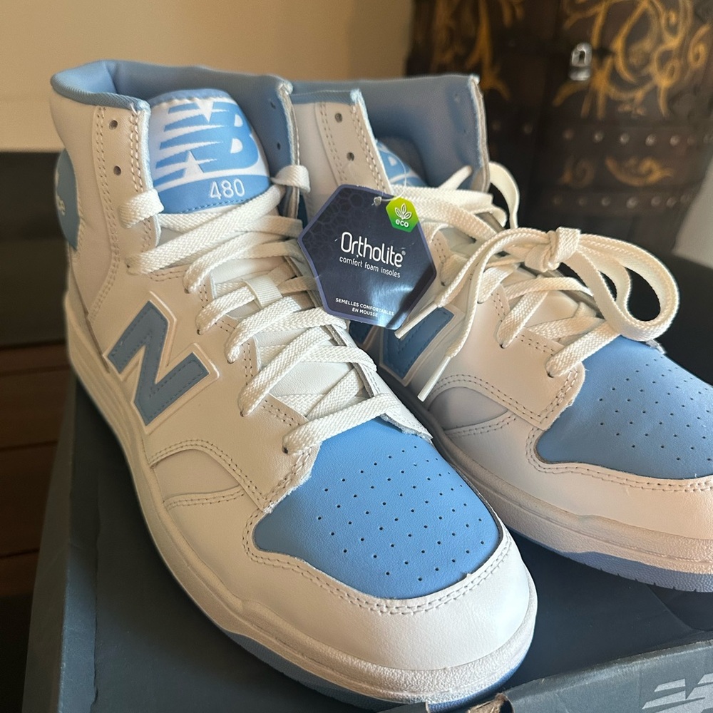New Balance 480 Sky Blue and White High-Tops Men’s